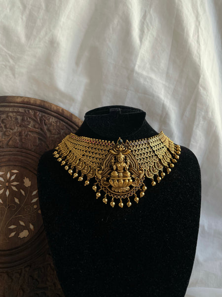 Antique Lakshmi close neck stiff choker