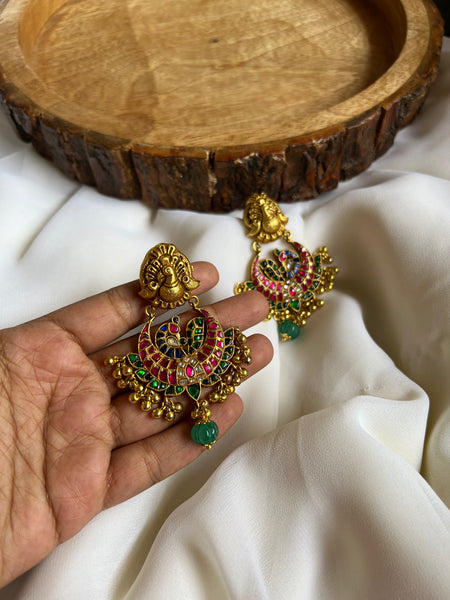 Nagas peacock Kundan Chaandbalis