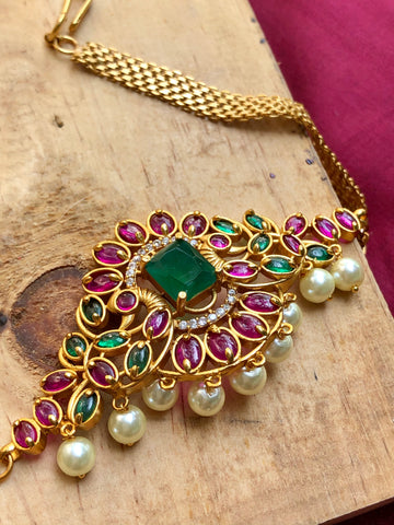 Kemp emerald choker with jhumkas