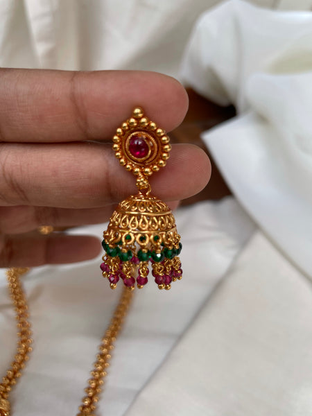 Antique Gold Haram with Jhumkas