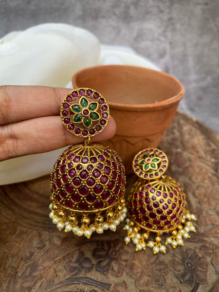 Jumbo kemp Jhumkas-  4 Colors