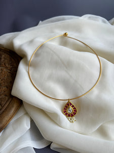 Kundan tear drop hasli